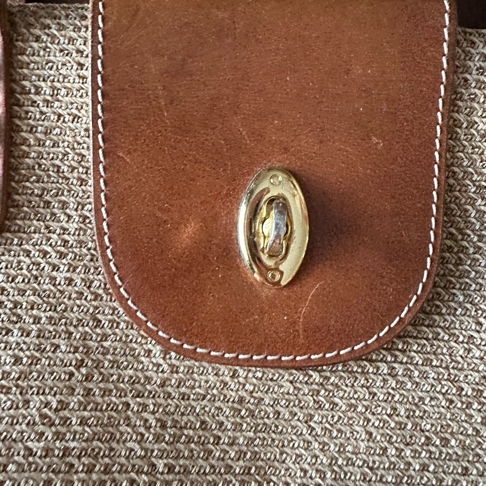 Eric Javits Tan and Brown Tote with Leather Accents - Picture 3 of 8